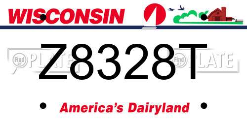 Z8328T Wisconsin License Plate