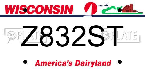 Z832ST Wisconsin License Plate