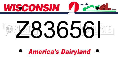 Z83656I Wisconsin License Plate