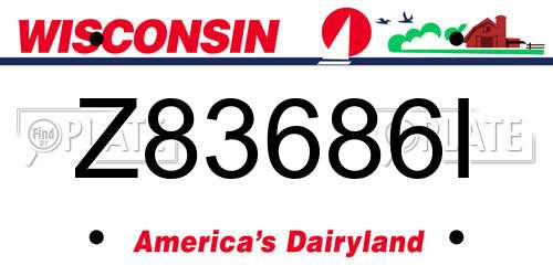 Z83686I Wisconsin License Plate