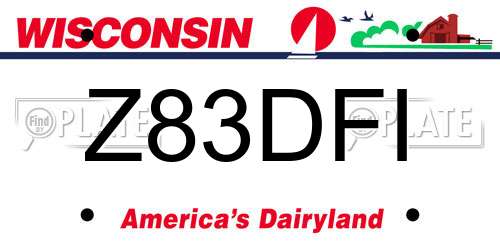 Z83DFI Wisconsin License Plate