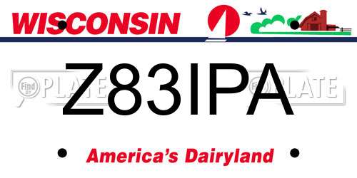 Z83IPA Wisconsin License Plate