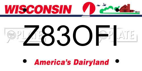 Z83OFI Wisconsin License Plate