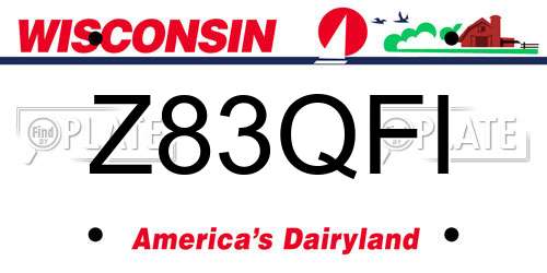 Z83QFI Wisconsin License Plate