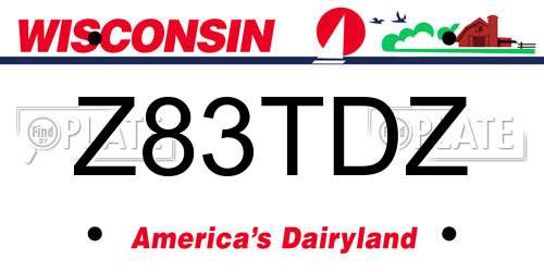 Z83TDZ Wisconsin License Plate