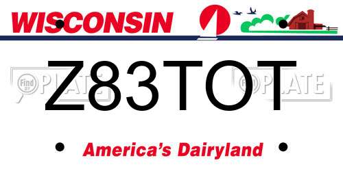 Z83TOT Wisconsin License Plate