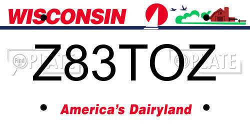 Z83TOZ Wisconsin License Plate