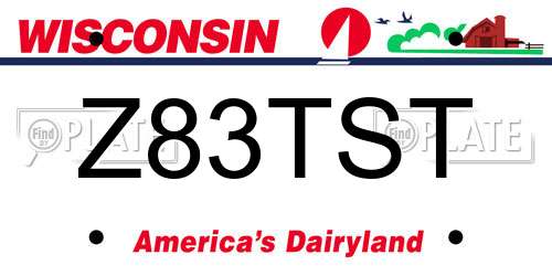 Z83TST Wisconsin License Plate