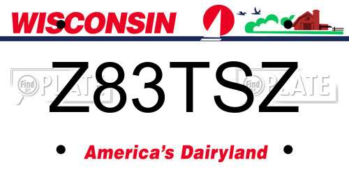 Z83TSZ Wisconsin License Plate