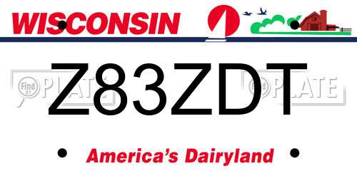 Z83ZDT Wisconsin License Plate