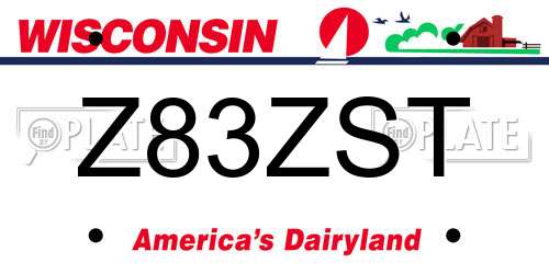 Z83ZST Wisconsin License Plate