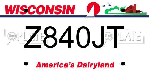 Z840JT Wisconsin License Plate