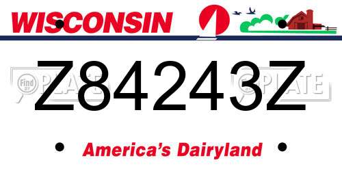 Z84243Z Wisconsin License Plate