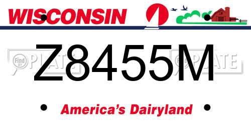 Z8455M Wisconsin License Plate