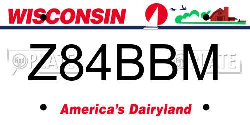 Z84BBM Wisconsin License Plate