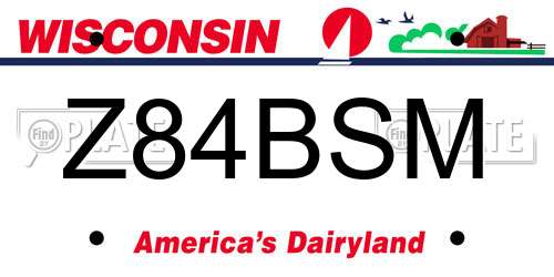 Z84BSM Wisconsin License Plate