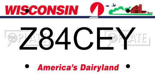Z84CEY Wisconsin License Plate
