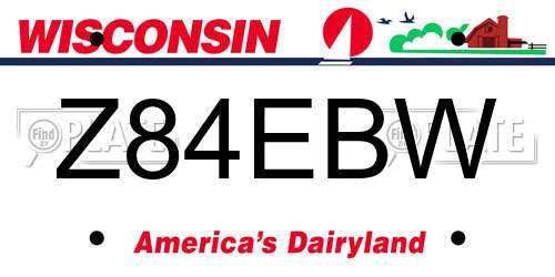 Z84EBW Wisconsin License Plate