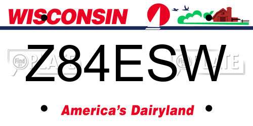 Z84ESW Wisconsin License Plate