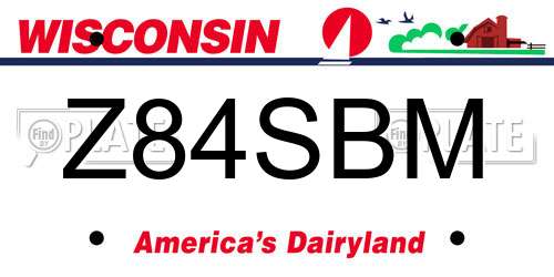 Z84SBM Wisconsin License Plate