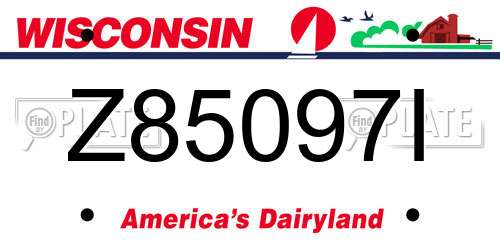 Z85097I Wisconsin License Plate
