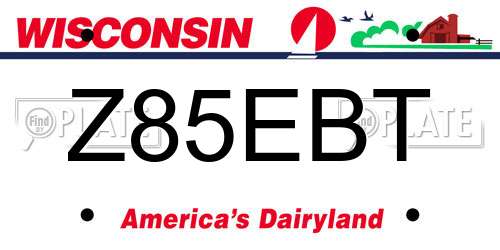 Z85EBT Wisconsin License Plate