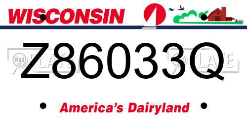 Z86033Q Wisconsin License Plate