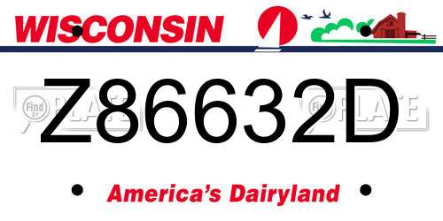 Z86632D Wisconsin License Plate