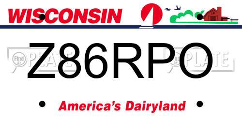 Z86RPO Wisconsin License Plate