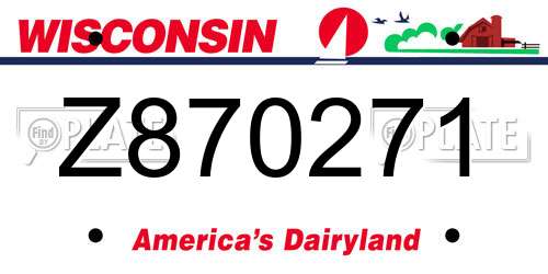 Z870271 Wisconsin License Plate
