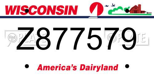 Z877579 Wisconsin License Plate