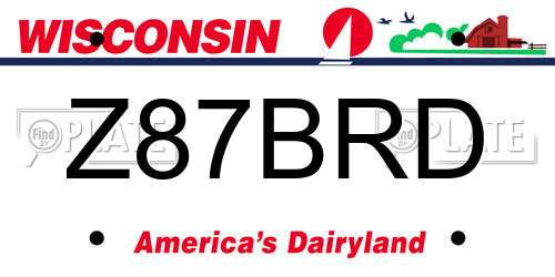 Z87BRD Wisconsin License Plate