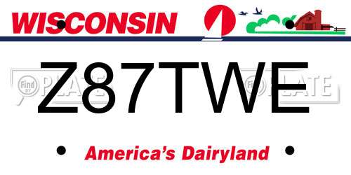 Z87TWE Wisconsin License Plate