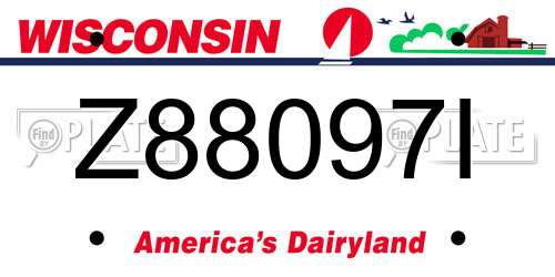 Z88097I Wisconsin License Plate