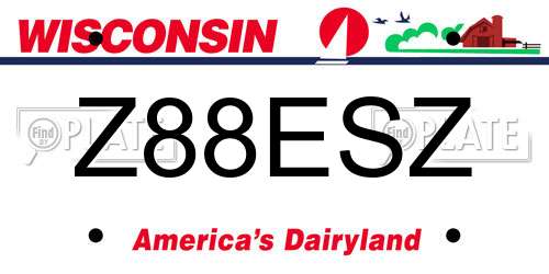 Z88ESZ Wisconsin License Plate