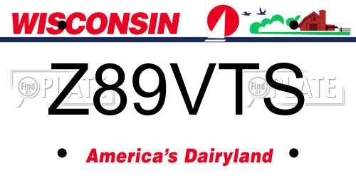 Z89VTS Wisconsin License Plate