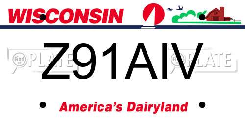 Z91AIV Wisconsin License Plate