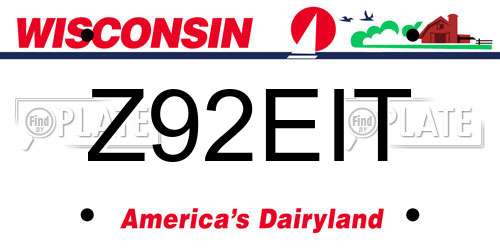 Z92EIT Wisconsin License Plate