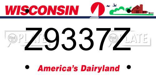 Z9337Z Wisconsin License Plate