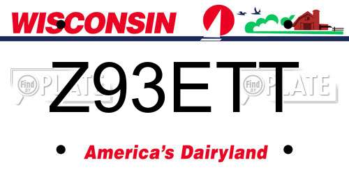 Z93ETT Wisconsin License Plate