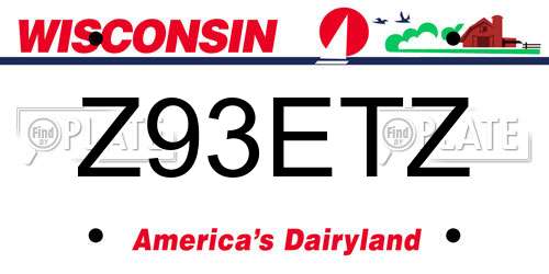 Z93ETZ Wisconsin License Plate