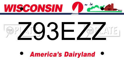 Z93EZZ Wisconsin License Plate