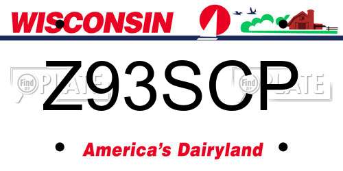 Z93SCP Wisconsin License Plate