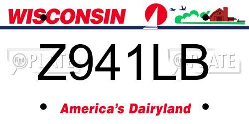 Z941LB Wisconsin License Plate
