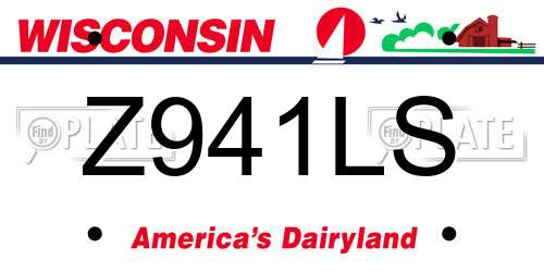 Z941LS Wisconsin License Plate