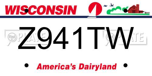 Z941TW Wisconsin License Plate