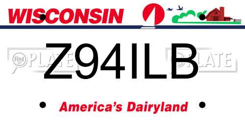 Z94ILB Wisconsin License Plate