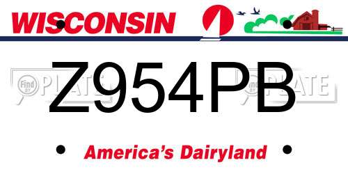 Z954PB Wisconsin License Plate