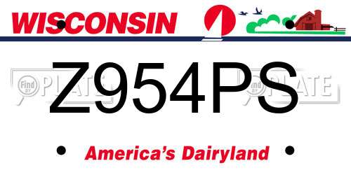Z954PS Wisconsin License Plate