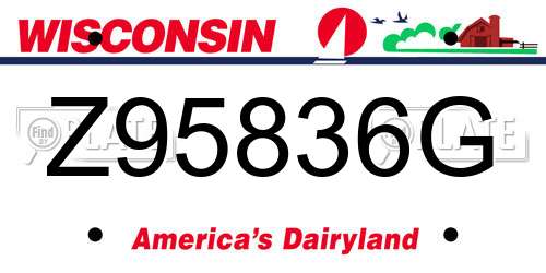 Z95836G Wisconsin License Plate